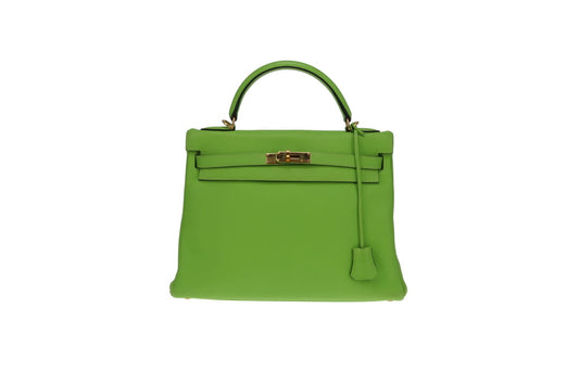 Hermes Kelly 32 Apple Green Togo 2002 Gold Hardware