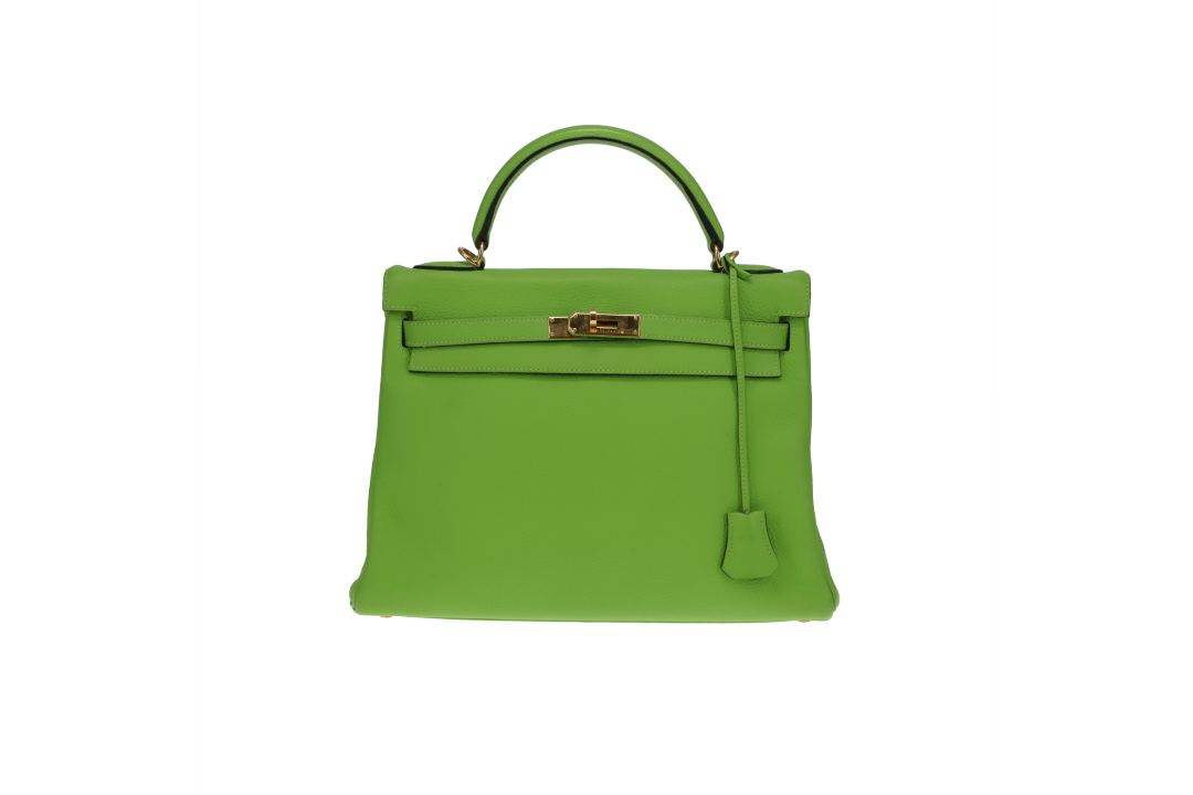 Hermes Kelly 32 Apple Green Togo 2002 Gold Hardware
