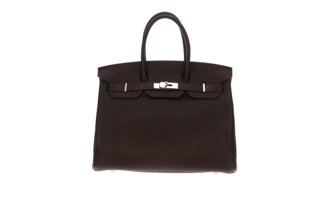 Hermes Birkin 35 Ebene Togo Leather and Palladium HW 2008