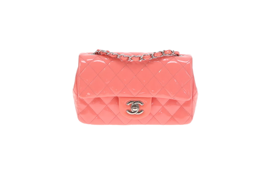Chanel Classic Mini Rectangle Flap Pink Patent SHW 2015/16
