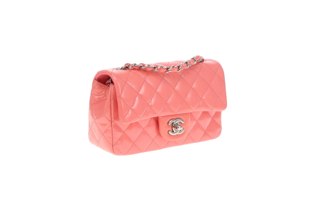 Chanel Classic Mini Rectangle Flap Pink Patent SHW 2015/16