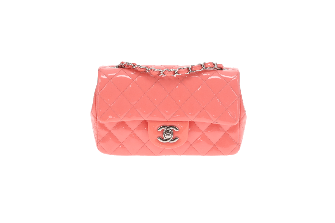 Chanel Classic Mini Rectangle Flap Pink Patent SHW 2015/16