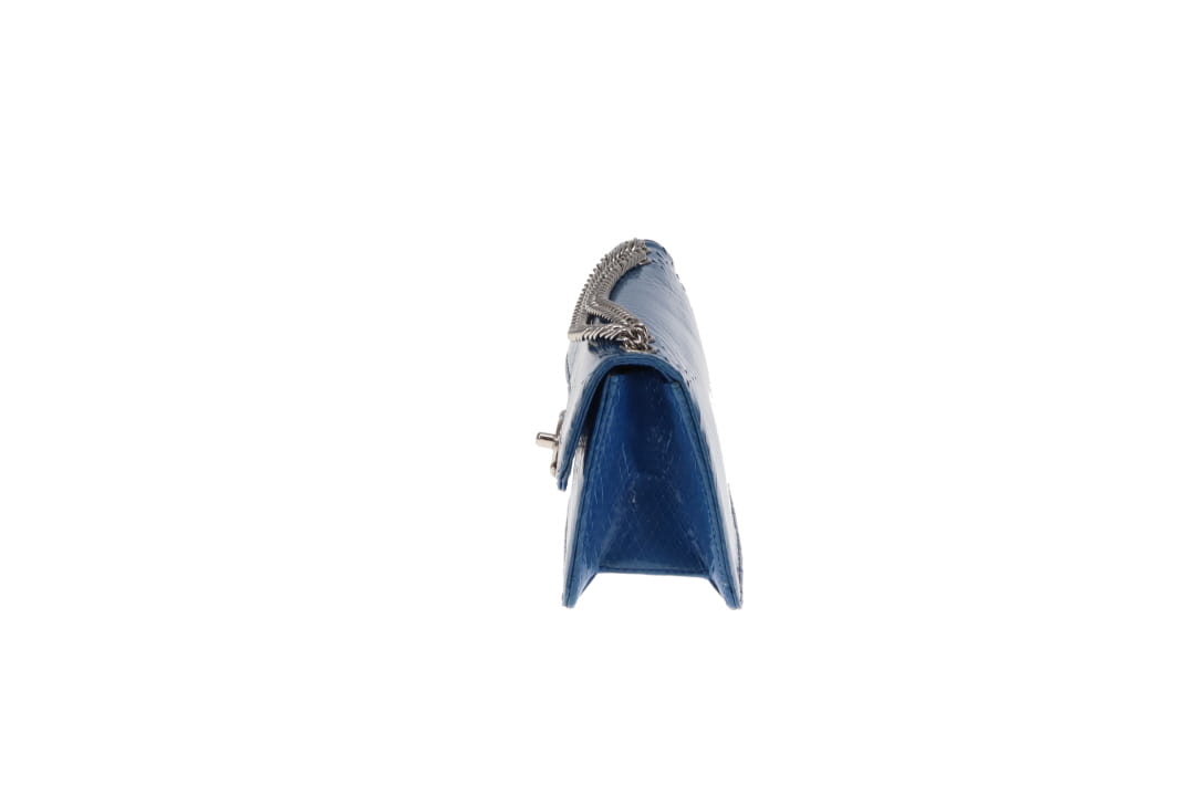 Chanel East West Blue Python Flap Bag Vintage 2008