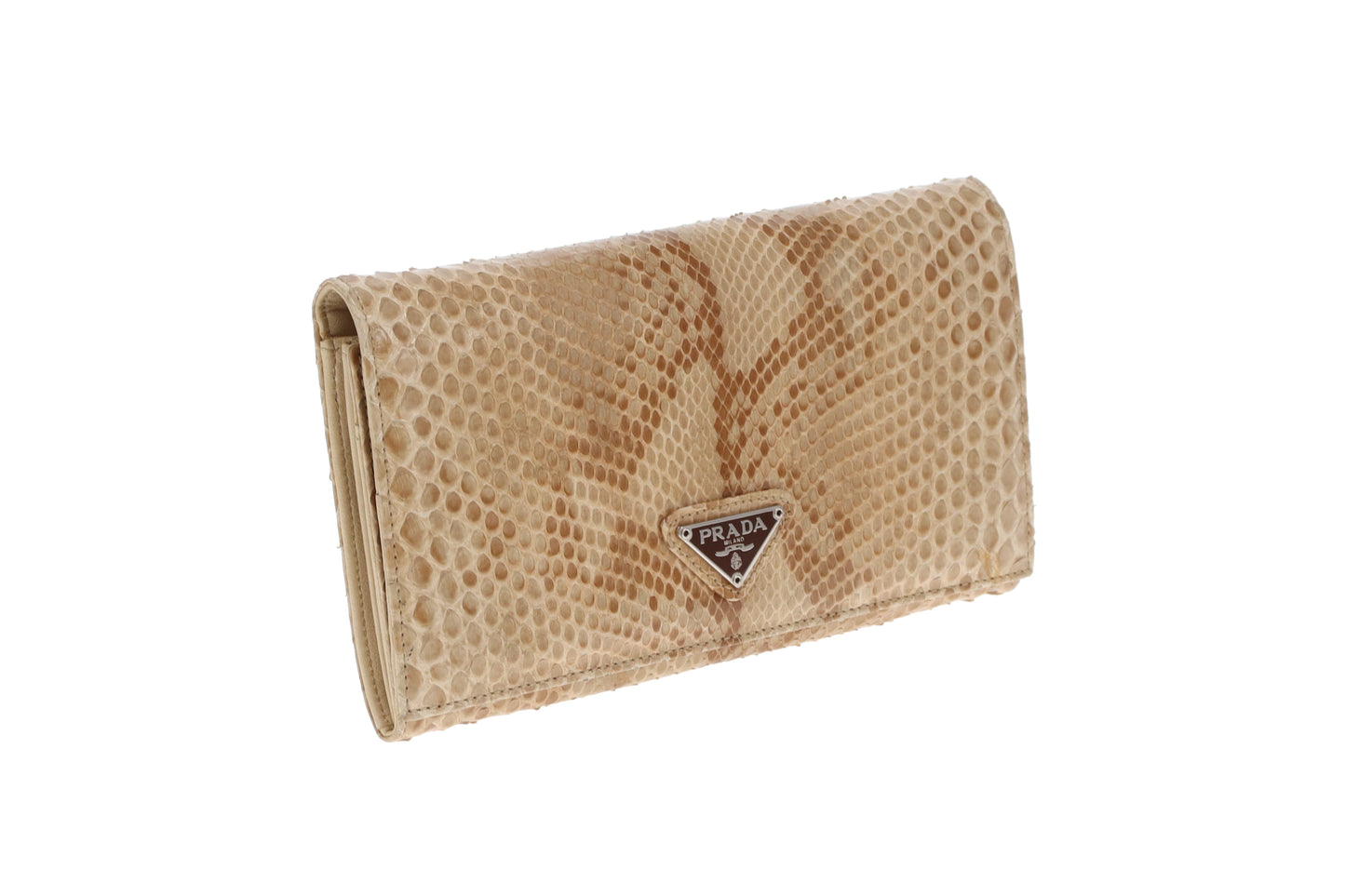Prada Python Beige Long Flap Wallet Vintage