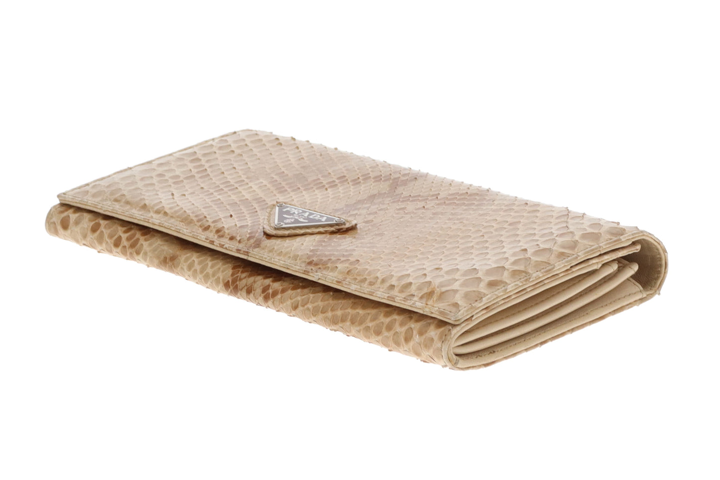 Prada Python Beige Long Flap Wallet Vintage