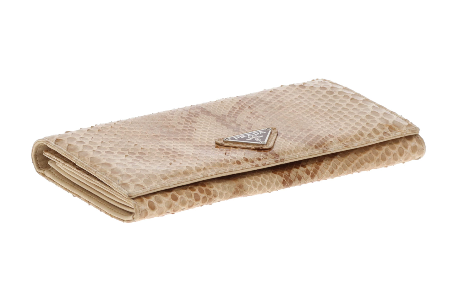 Prada Python Beige Long Flap Wallet Vintage