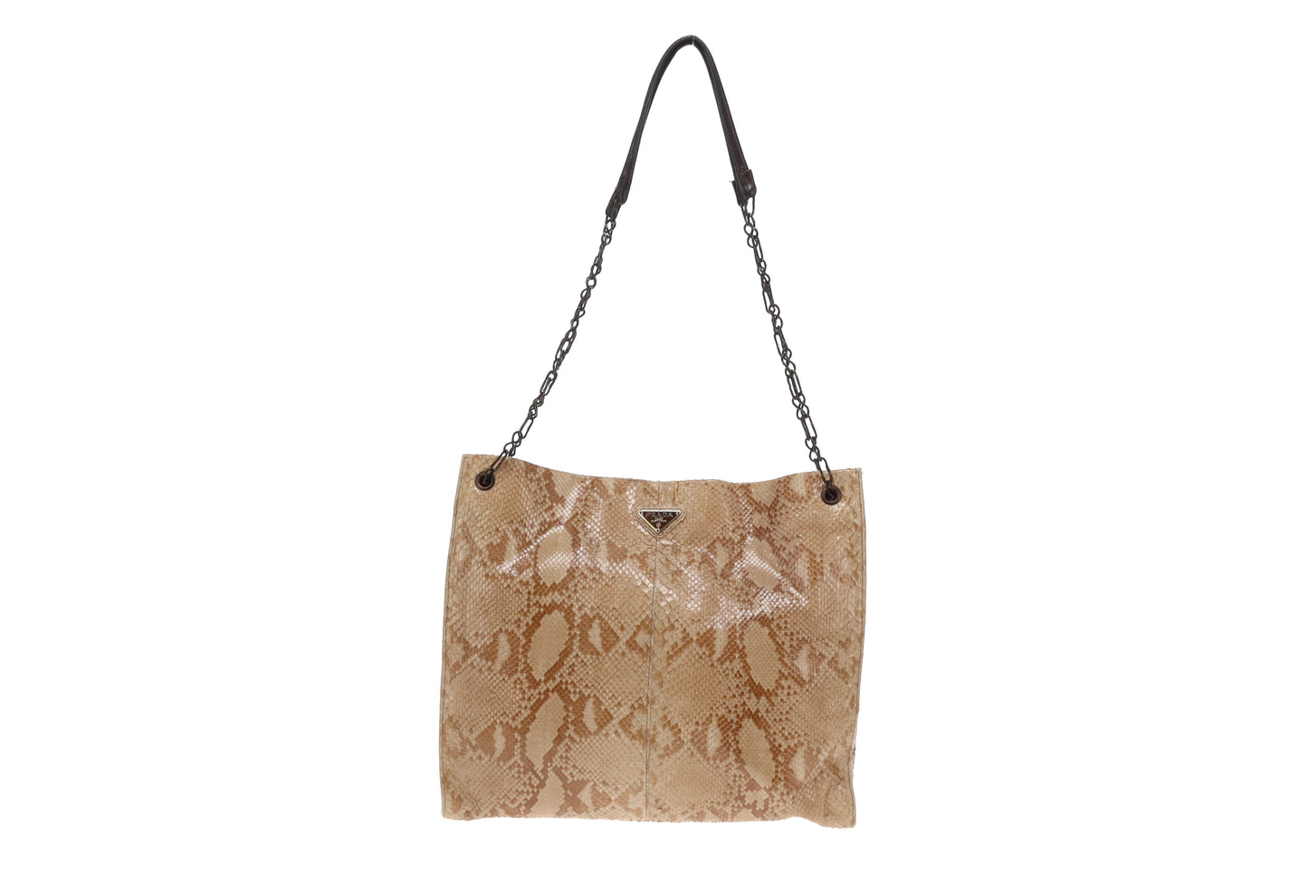 Prada Python Beige Square Tote Vintage