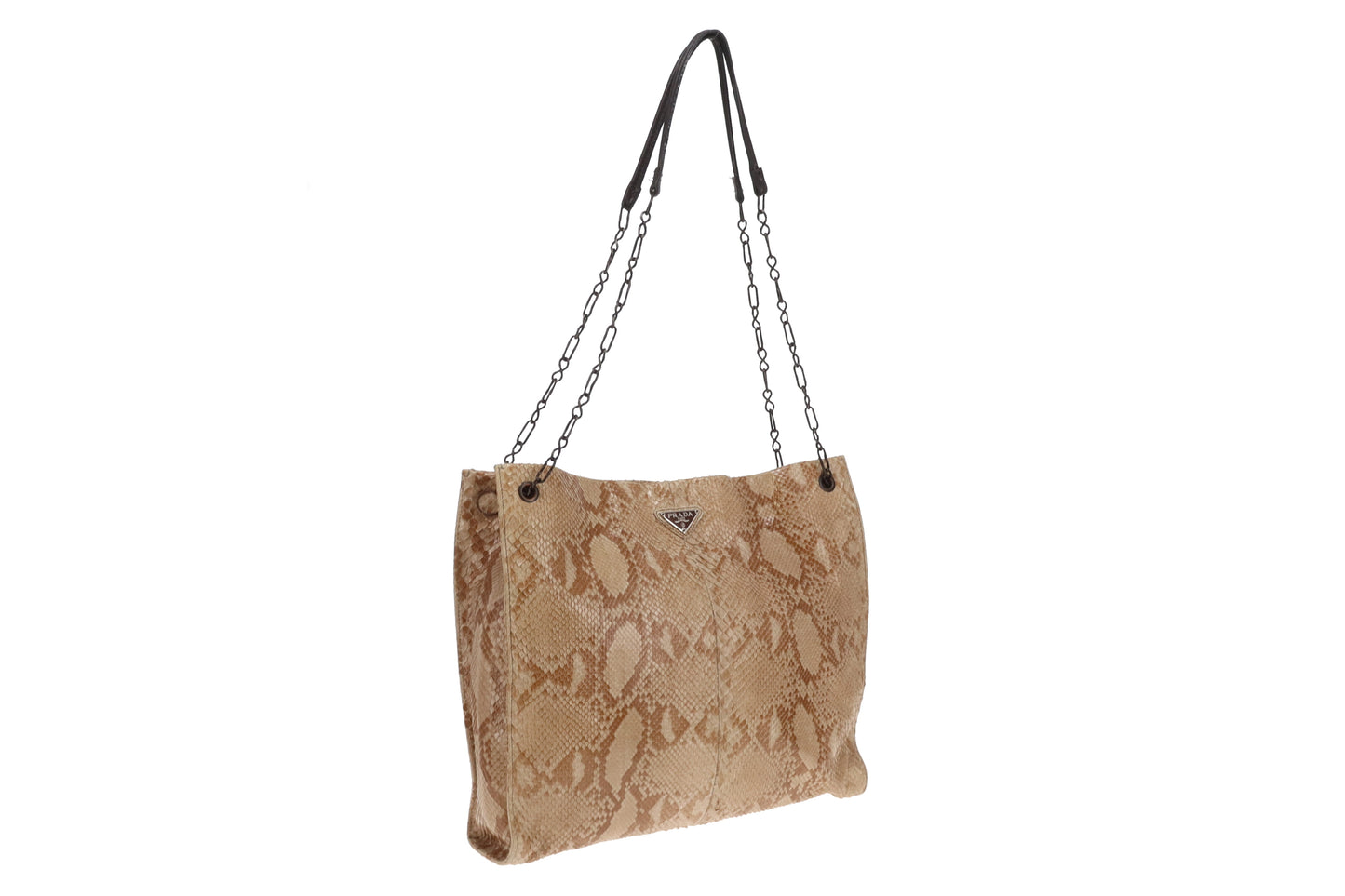 Prada Python Beige Square Tote Vintage