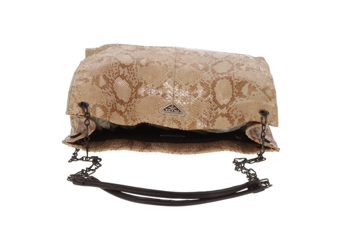 Prada Python Beige Square Tote Vintage