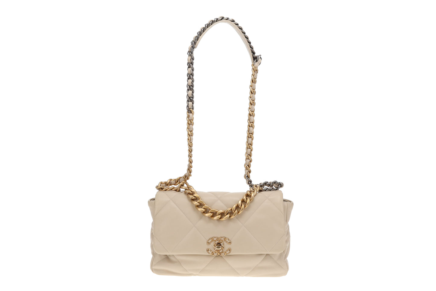 Chanel 19 Medium In Ivory Lambskin 2020