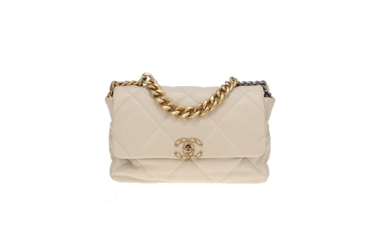 Chanel 19 Medium In Ivory Lambskin 2020