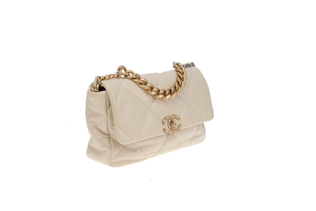 Chanel 19 Medium In Ivory Lambskin 2020
