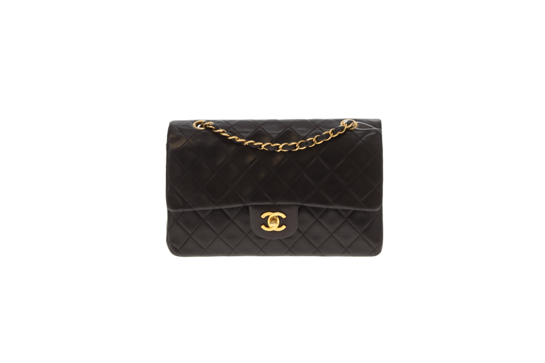 Chanel Classic Double Flap Medium Black Lambskin GHW  (3 series - 94/96)