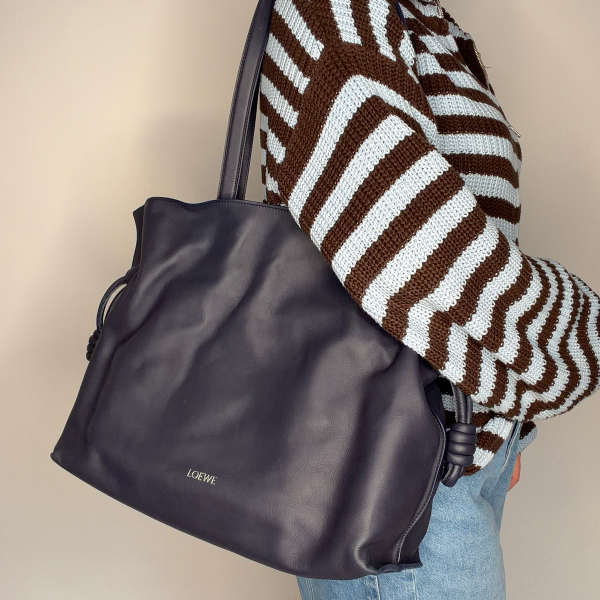 Loewe Flamenco Large Tote Navy