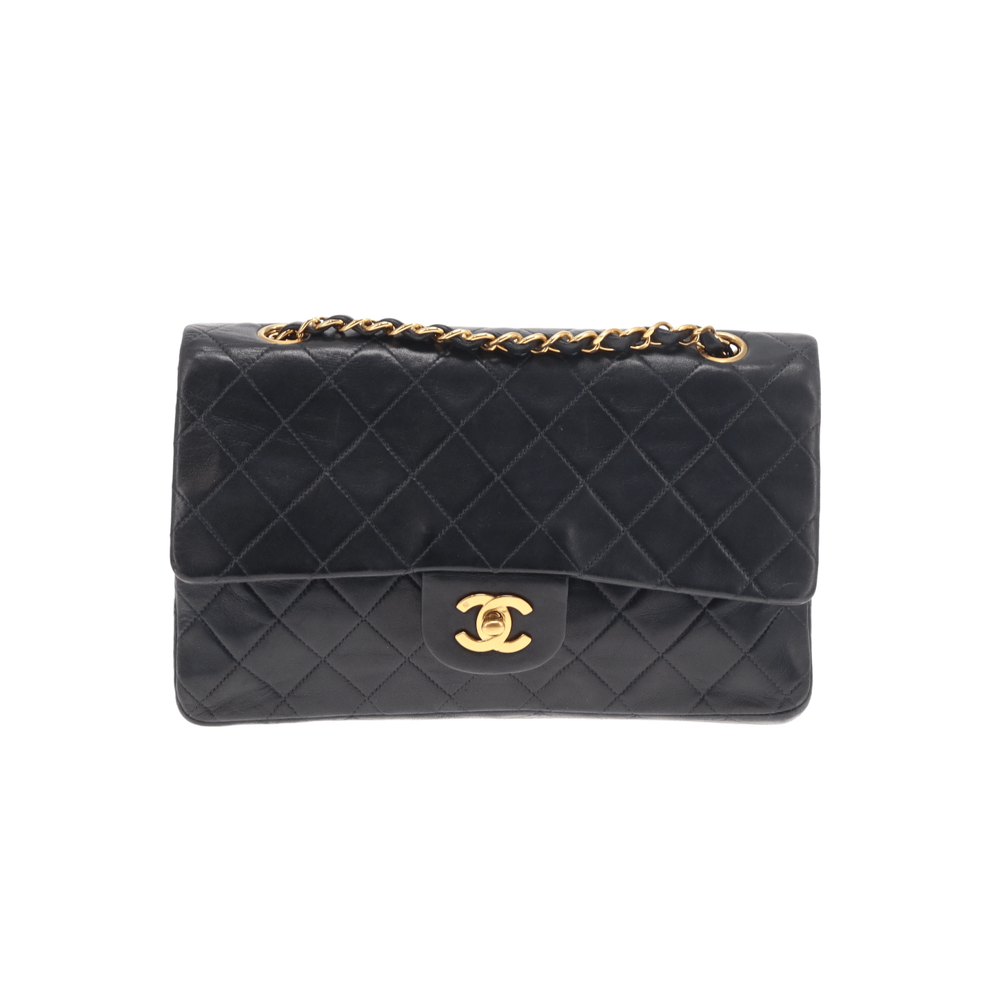 Chanel Classic Double Flap Medium Navy GHW 91/94