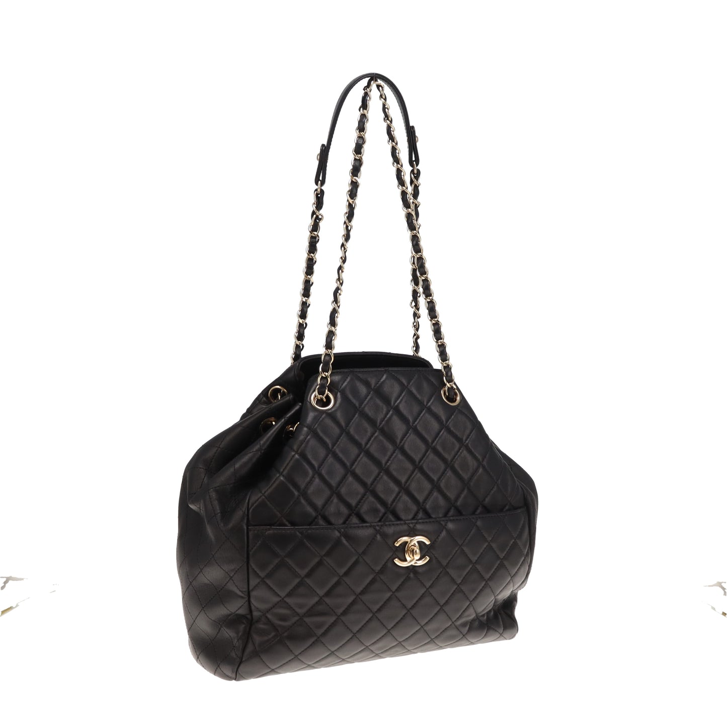 Chanel Drawstring Bucket Bag Black Lambskin GHW 2016/17