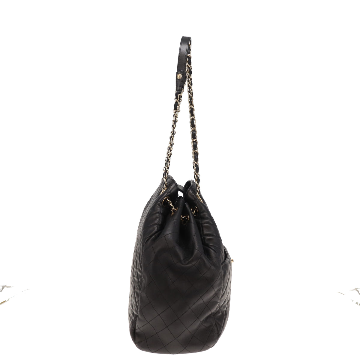 Chanel Drawstring Bucket Bag Black Lambskin GHW 2016/17