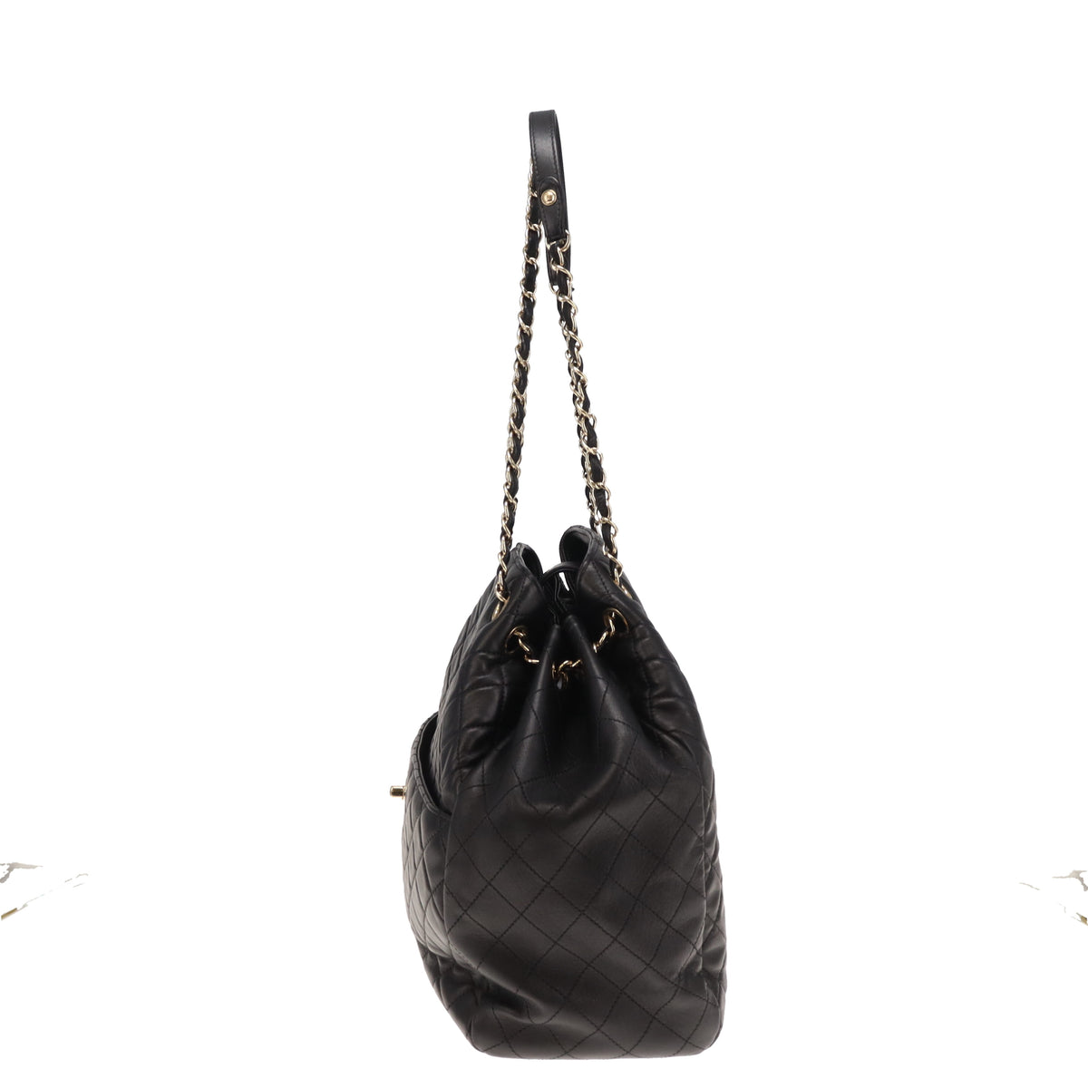 Chanel Drawstring Bucket Bag Black Lambskin GHW 2016/17
