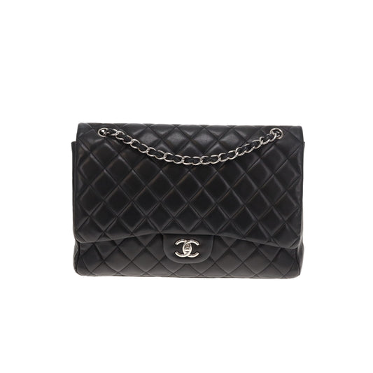 Chanel Classic Single Flap Maxi Black Lambs SHW 2011