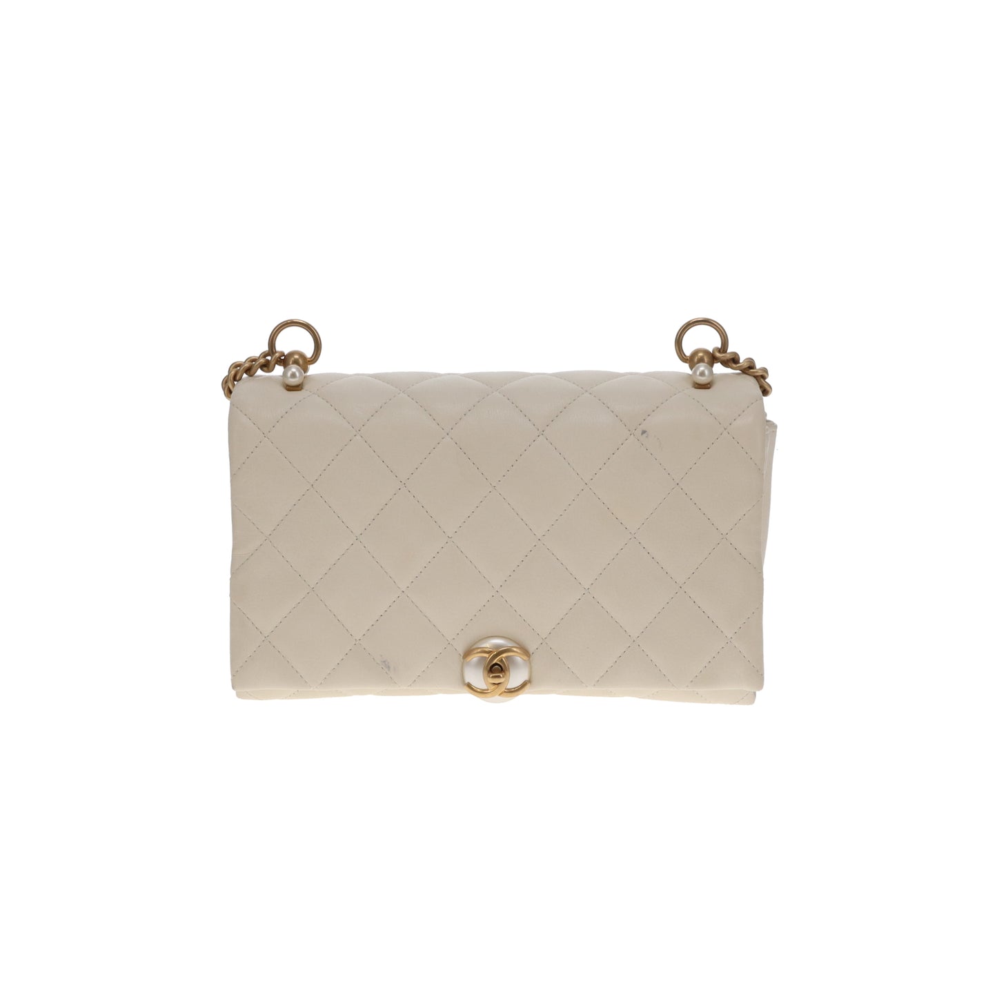 Chanel Pearl CC Accordian Flap Bag Ivory GHW 19/20