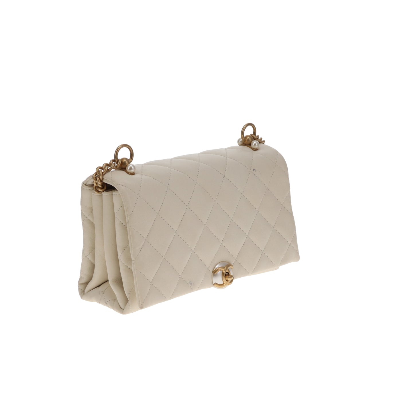 Chanel Pearl CC Accordian Flap Bag Ivory GHW 19/20