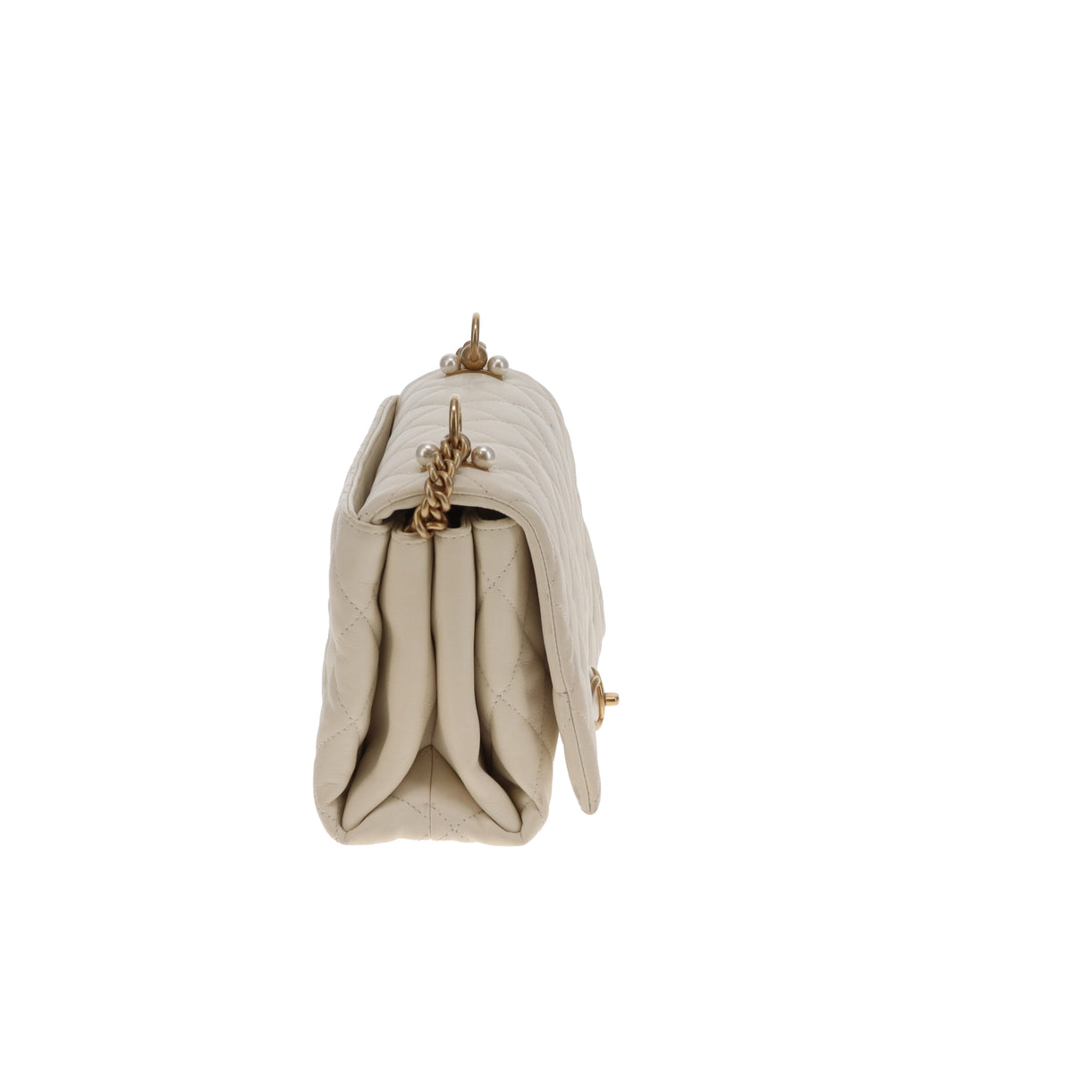 Chanel Pearl CC Accordian Flap Bag Ivory GHW 19/20
