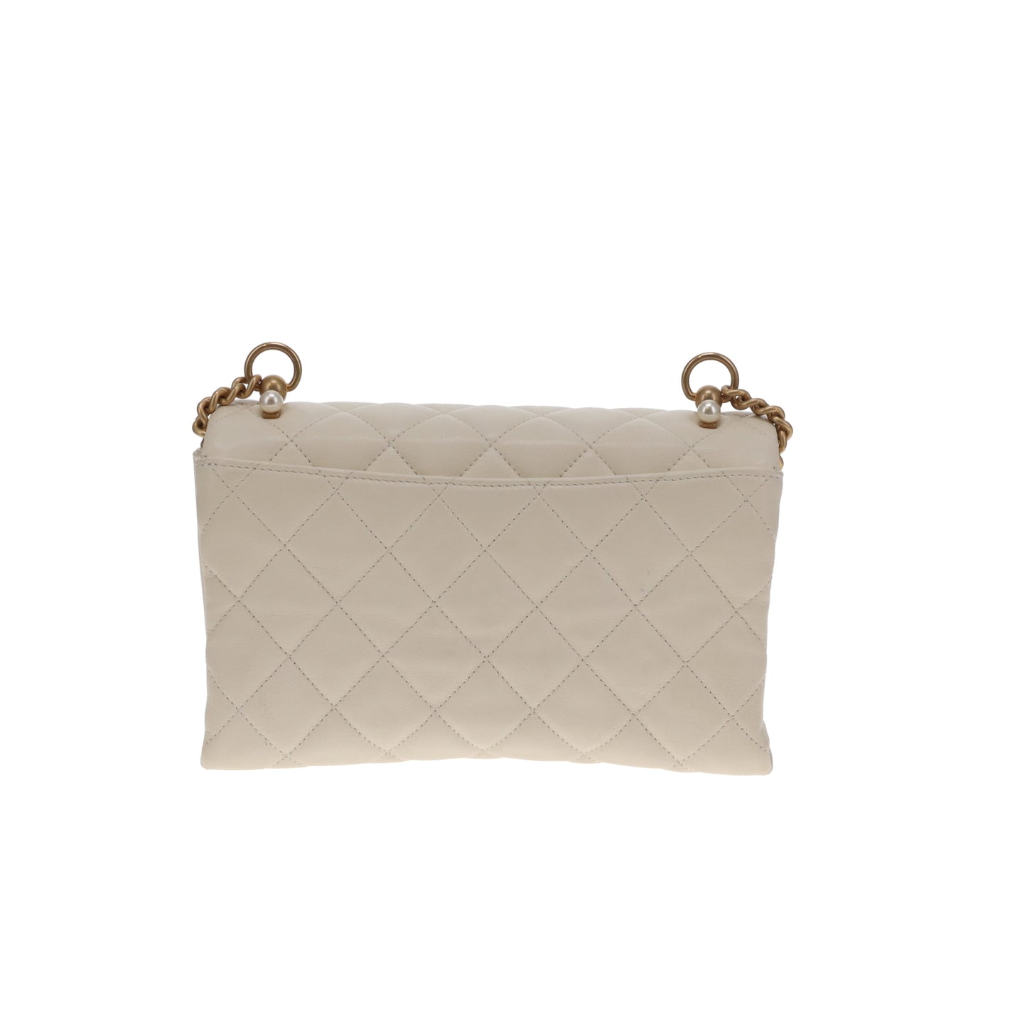 Chanel Pearl CC Accordian Flap Bag Ivory GHW 19/20