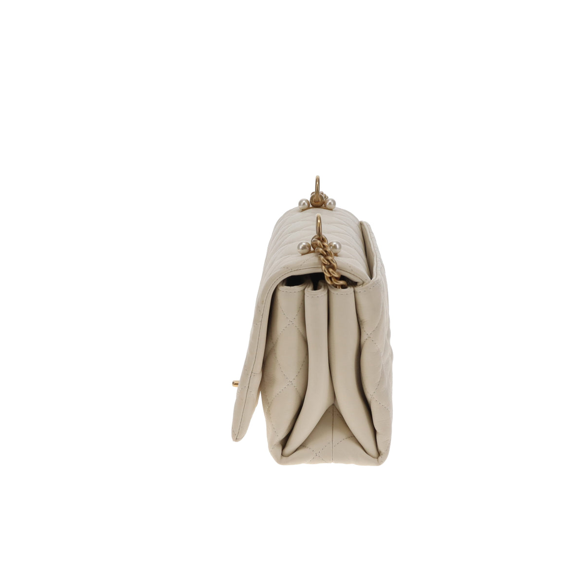 Chanel Pearl CC Accordian Flap Bag Ivory GHW 19/20