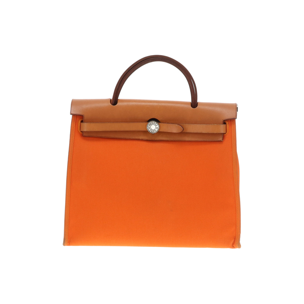 Hermes Herbag Zip 31 In Orange Canvas and Vache Hunter