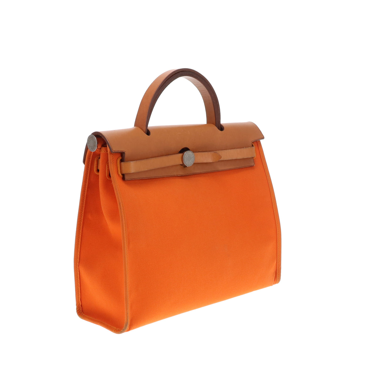 Hermes Herbag Zip 31 In Orange Canvas and Vache Hunter