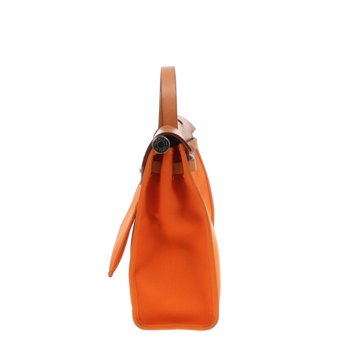 Hermes Herbag Zip 31 In Orange Canvas and Vache Hunter