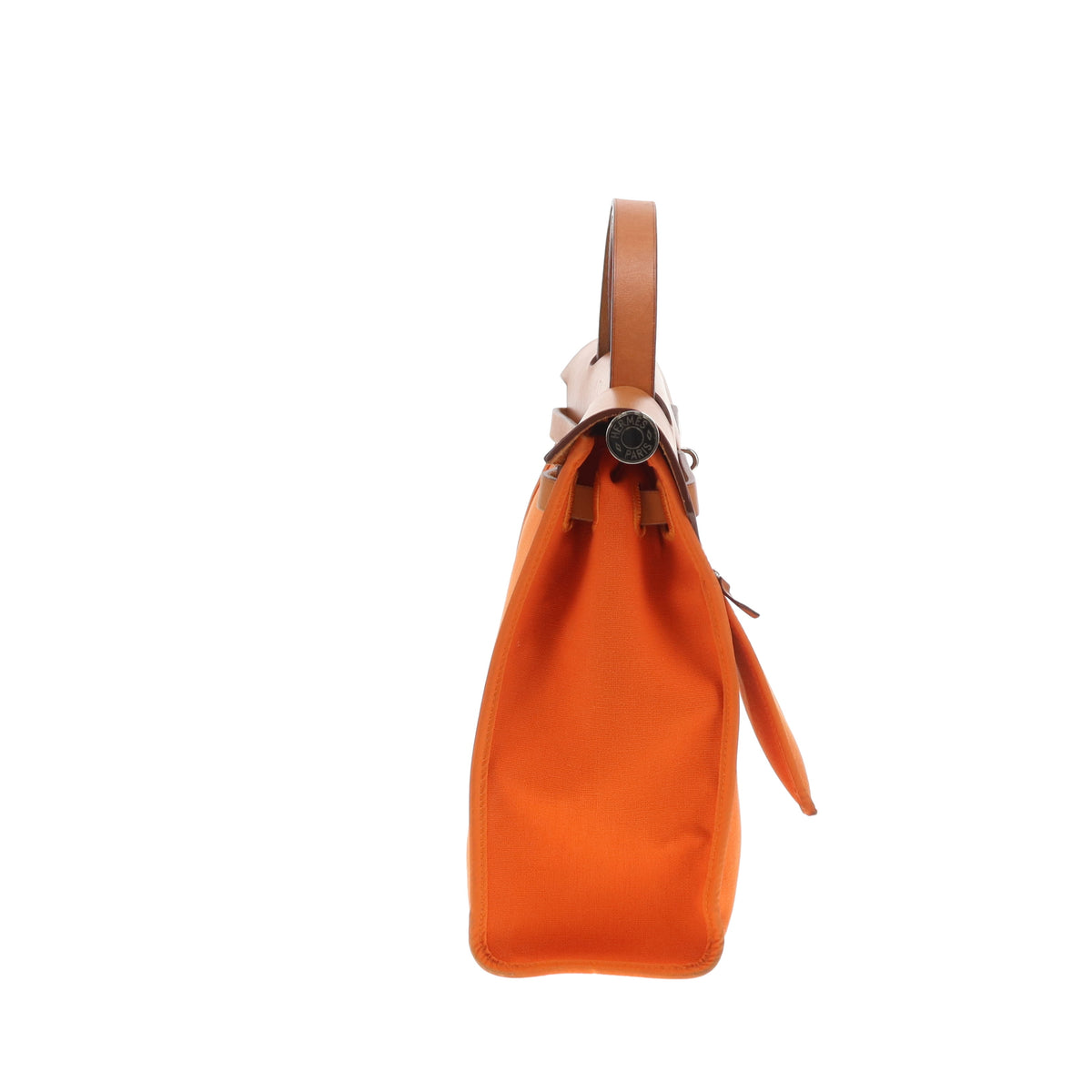 Hermes Herbag Zip 31 In Orange Canvas and Vache Hunter
