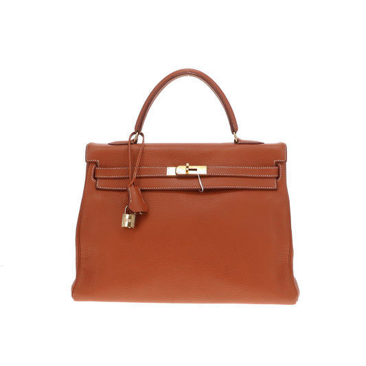 Hermes Kelly Retourne 35 Tan Clemence GHW 1999