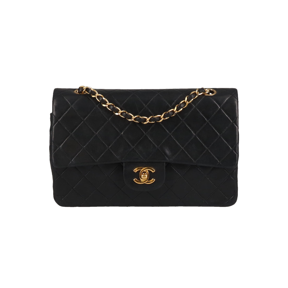 Chanel Classic Double Flap Bag Black Gold HW 89/91