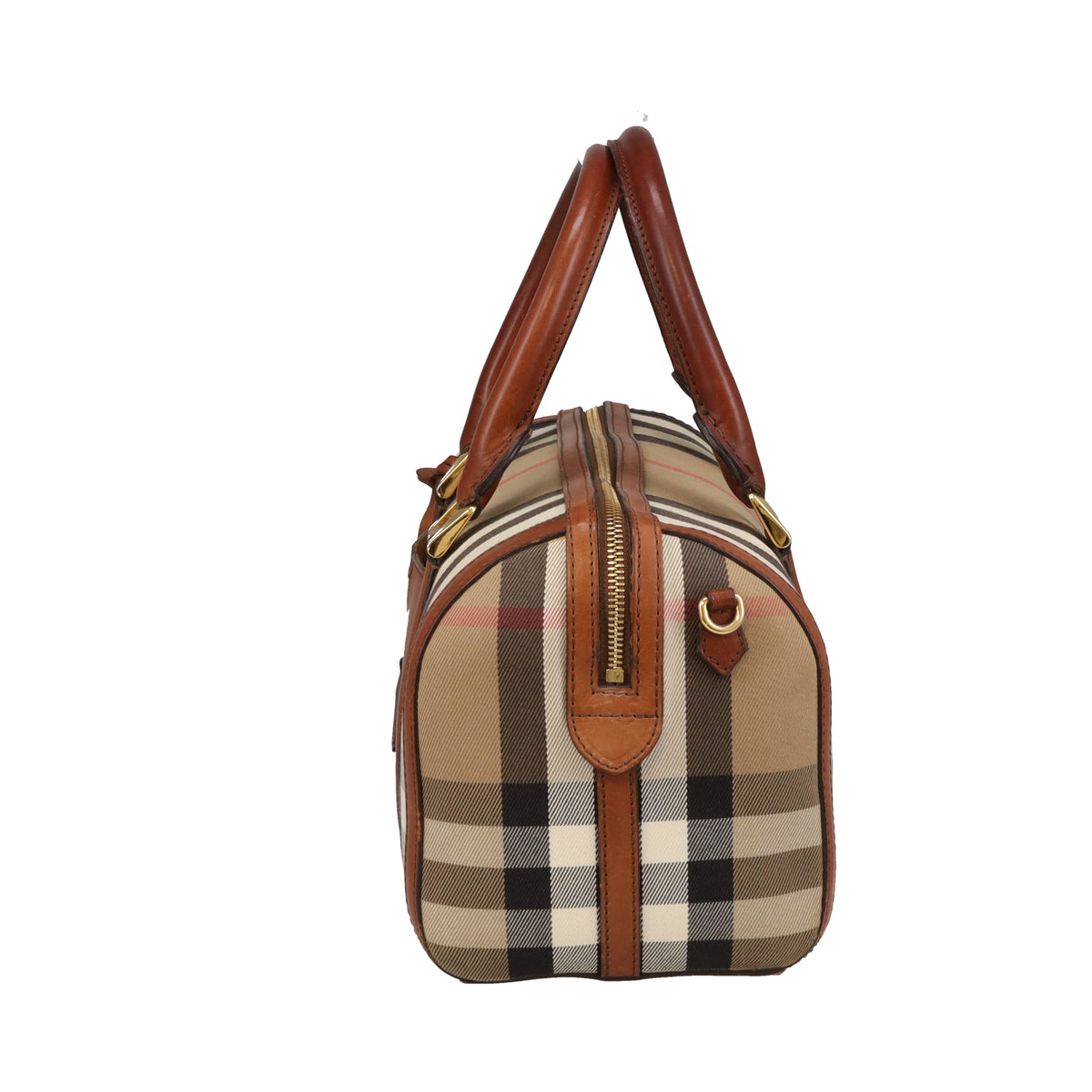 Burberry Alchester Bowling Bag In House Check (No Strap)