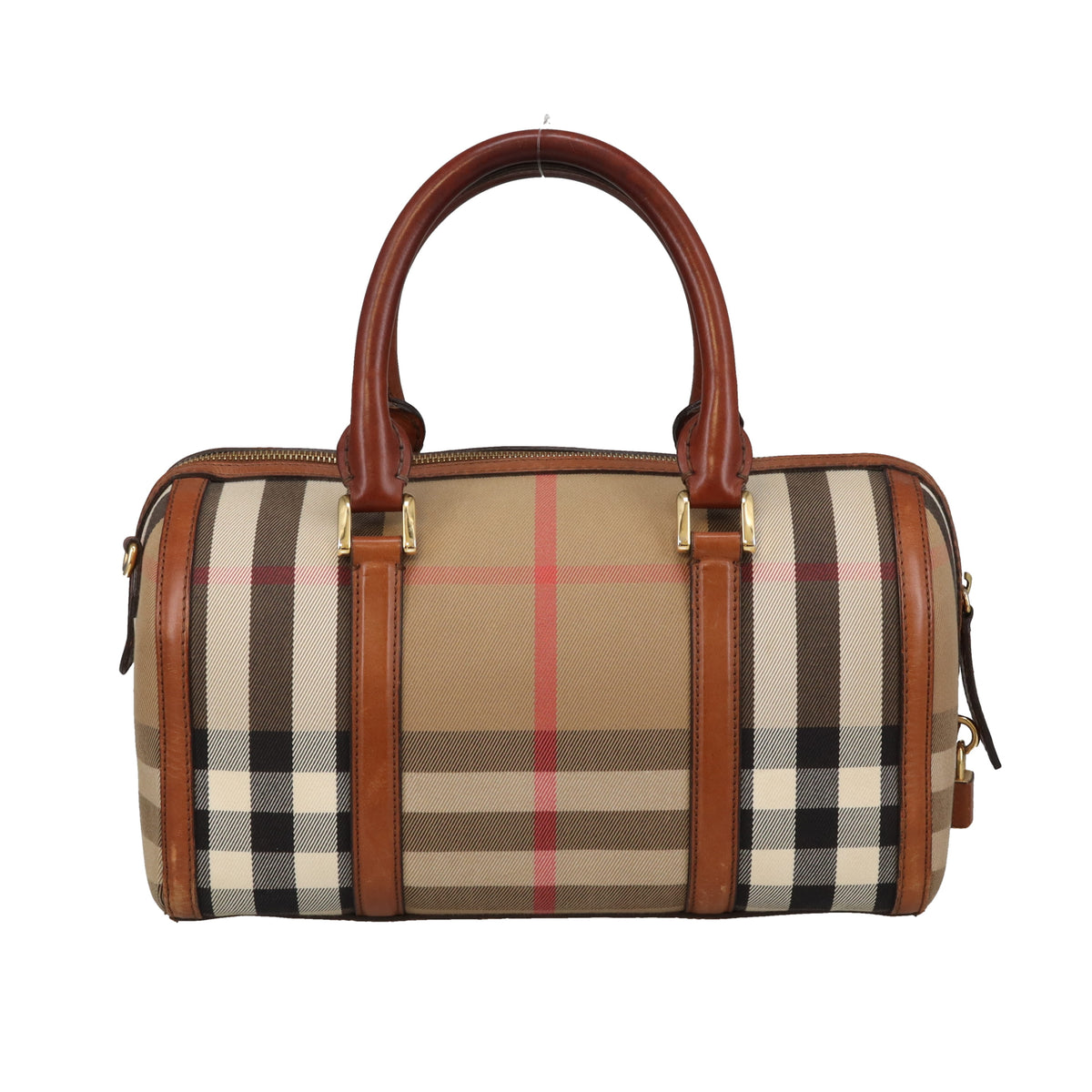 Burberry Alchester Bowling Bag In House Check (No Strap)