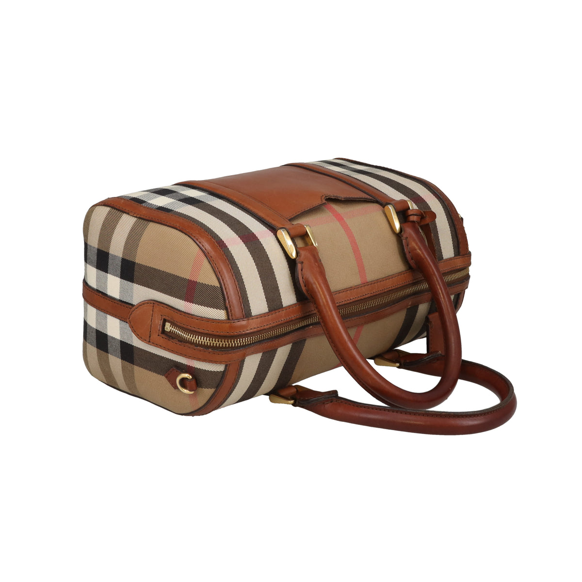 Burberry Alchester Bowling Bag In House Check (No Strap)