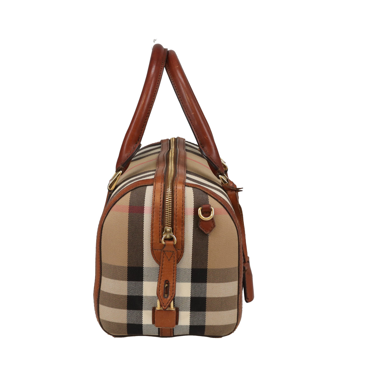 Burberry Alchester Bowling Bag In House Check (No Strap)