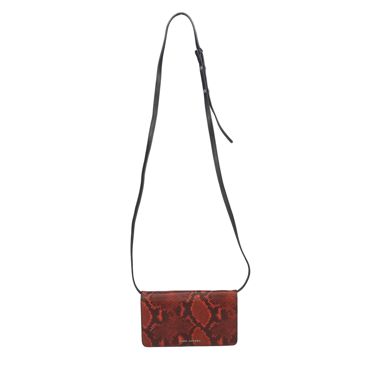 Marc Jacobs Python Embossed Wallet On Strap Red