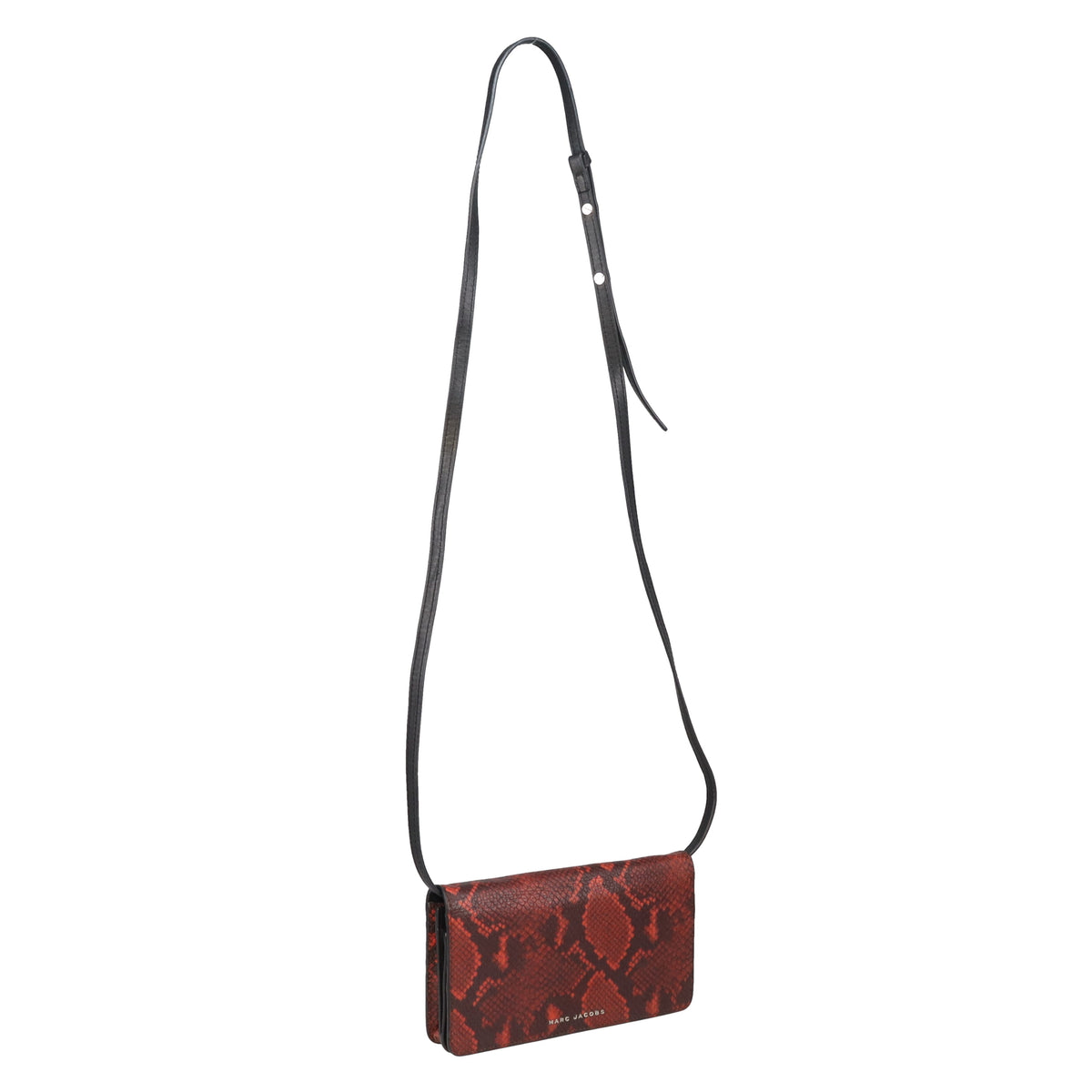 Marc Jacobs Python Embossed Wallet On Strap Red