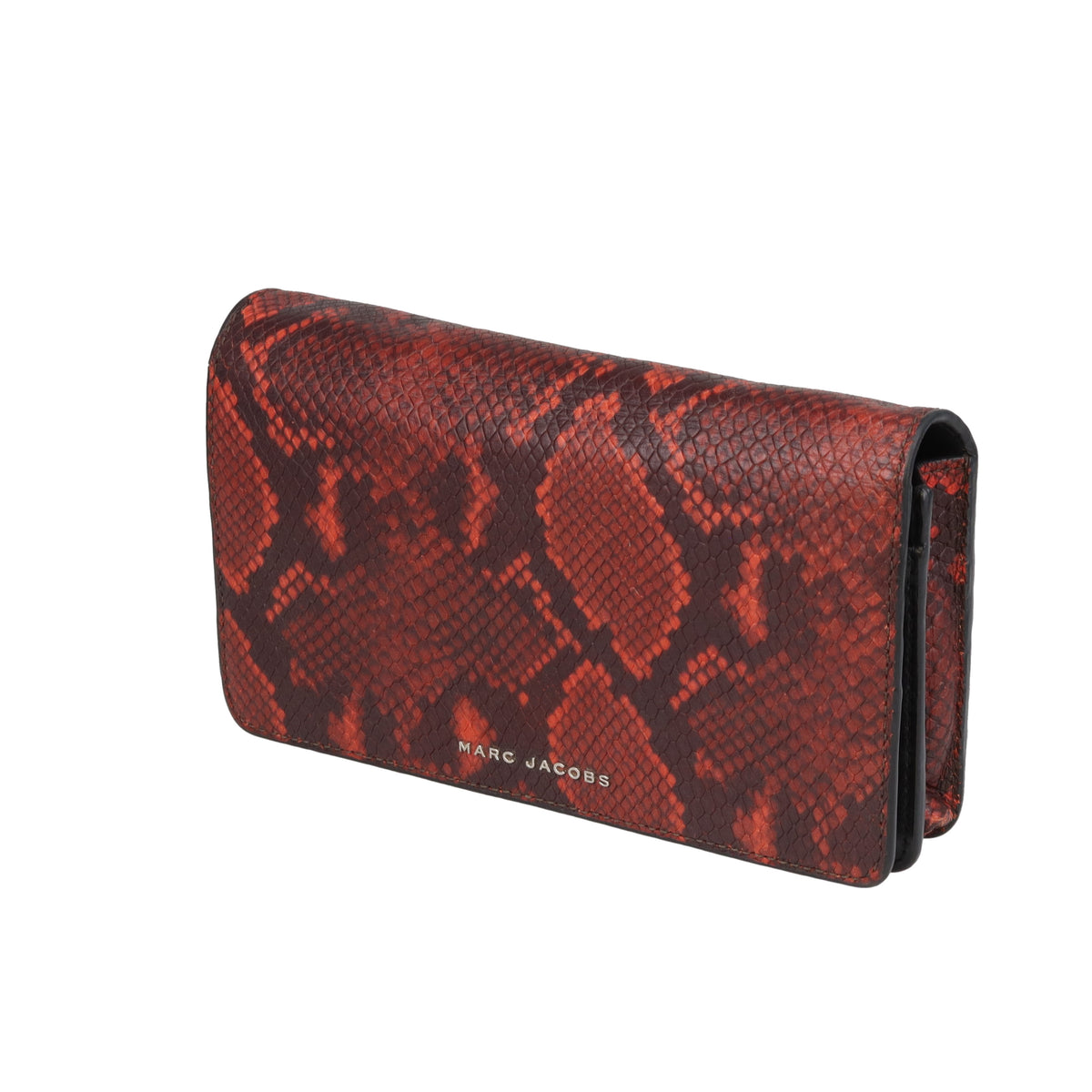 Marc Jacobs Python Embossed Wallet On Strap Red