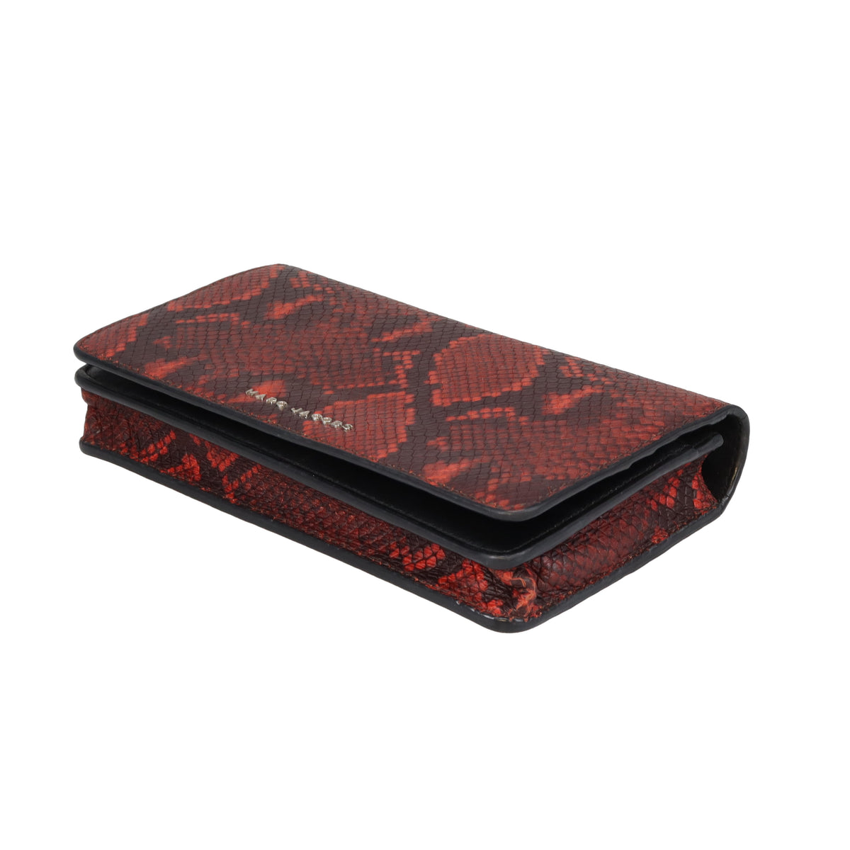 Marc Jacobs Python Embossed Wallet On Strap Red