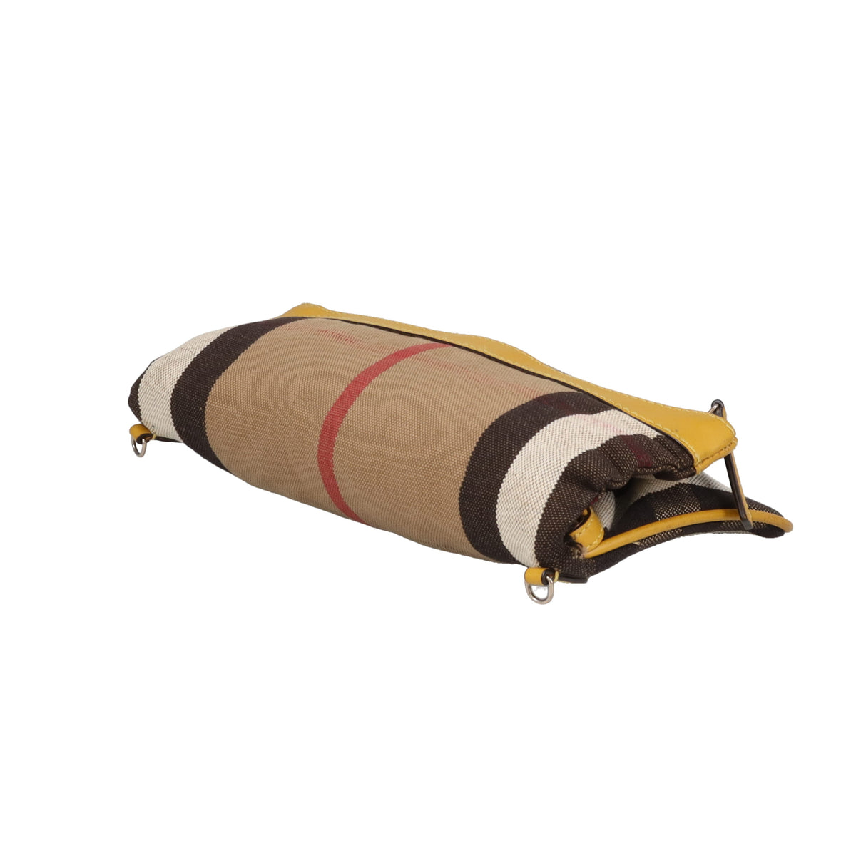 Burberry Folded Clutch With Strap In Mustard & House Check