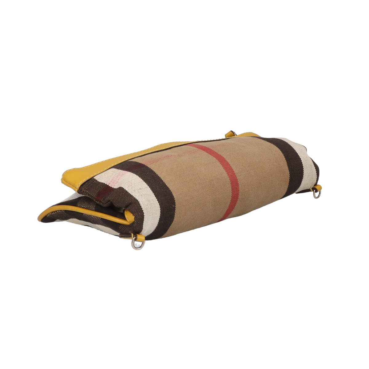 Burberry Folded Clutch With Strap In Mustard & House Check
