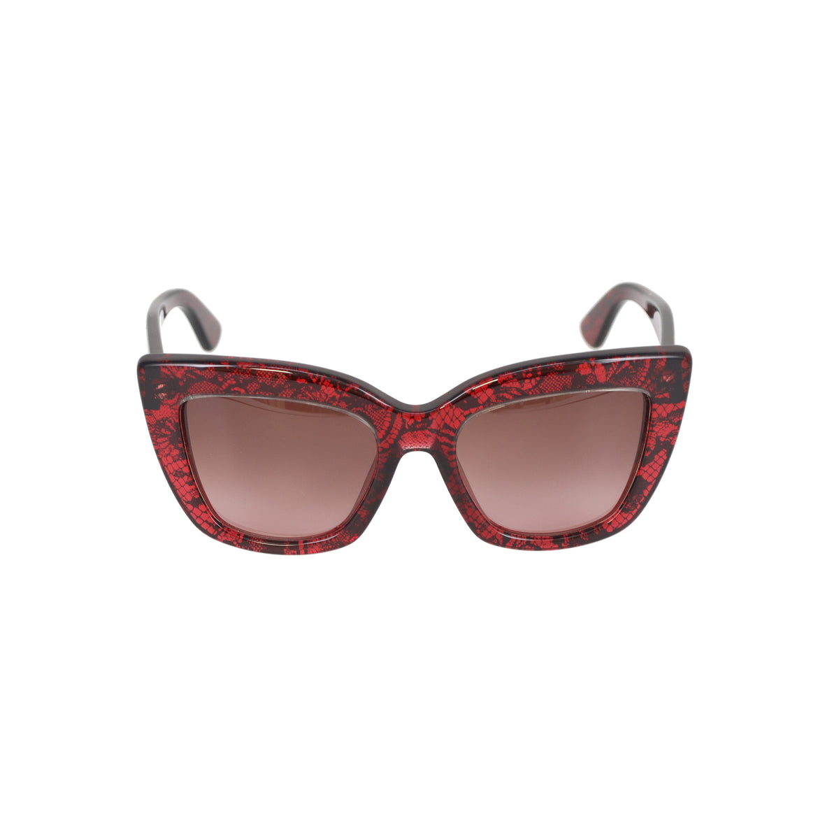 Valentino Red Lace Thick Frame Sunglasses