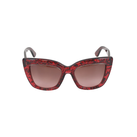 Valentino Red Lace Thick Frame Sunglasses