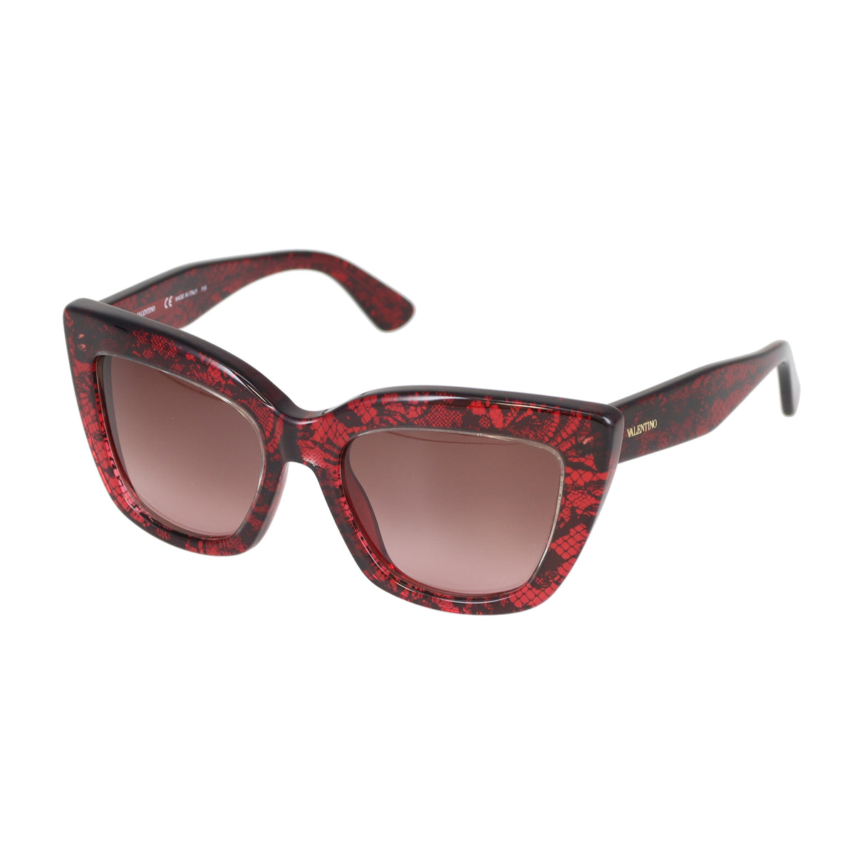 Valentino Red Lace Thick Frame Sunglasses