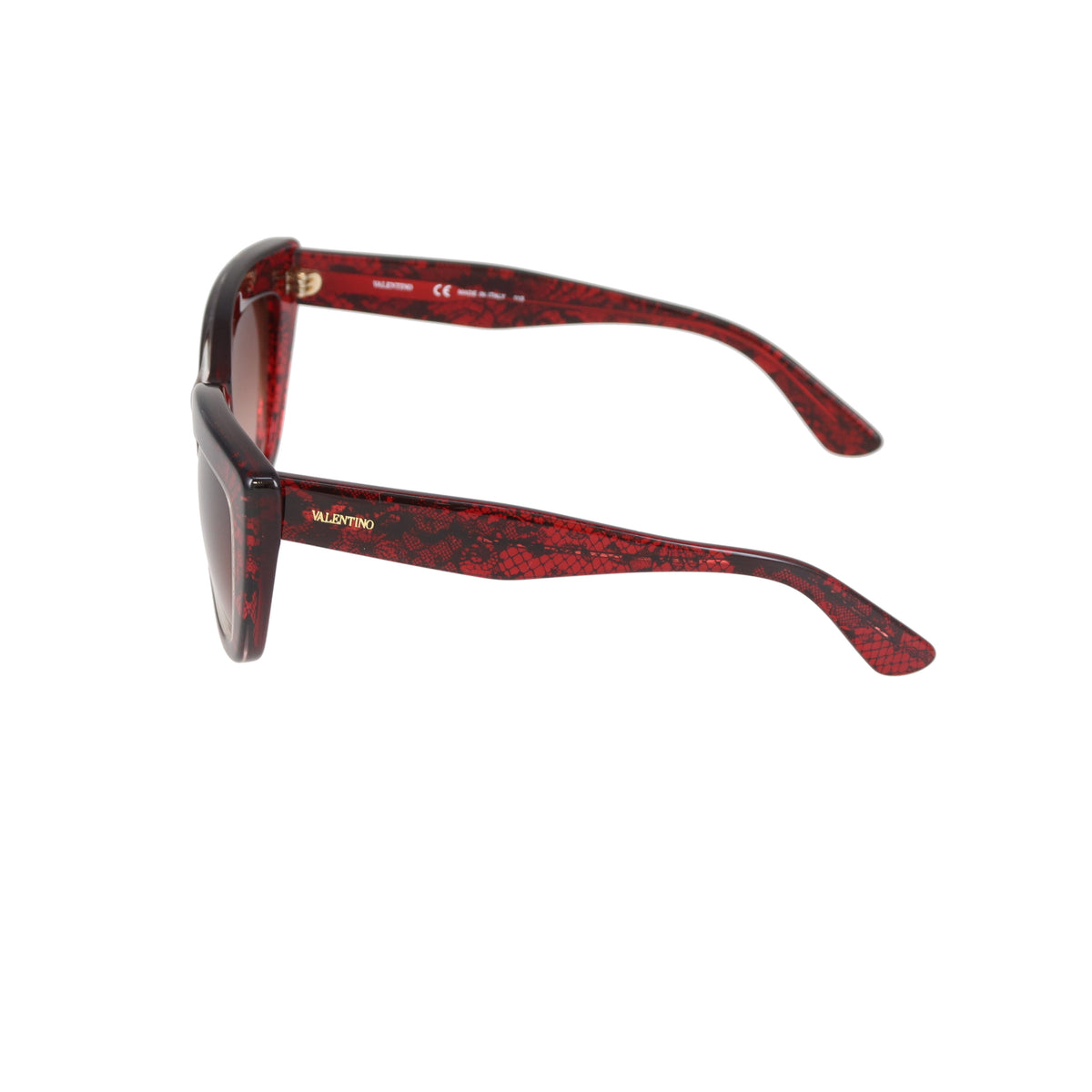 Valentino Red Lace Thick Frame Sunglasses