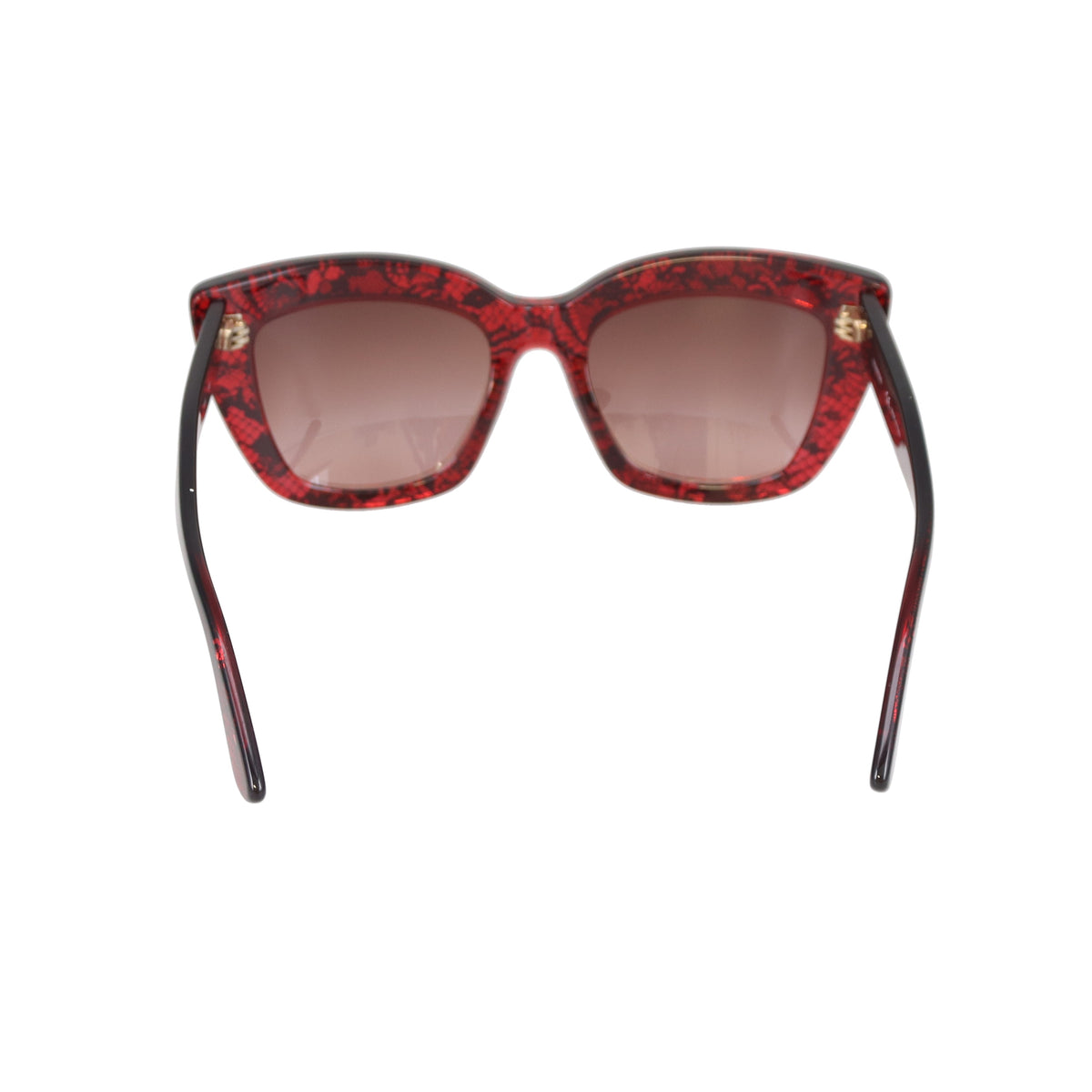 Valentino Red Lace Thick Frame Sunglasses