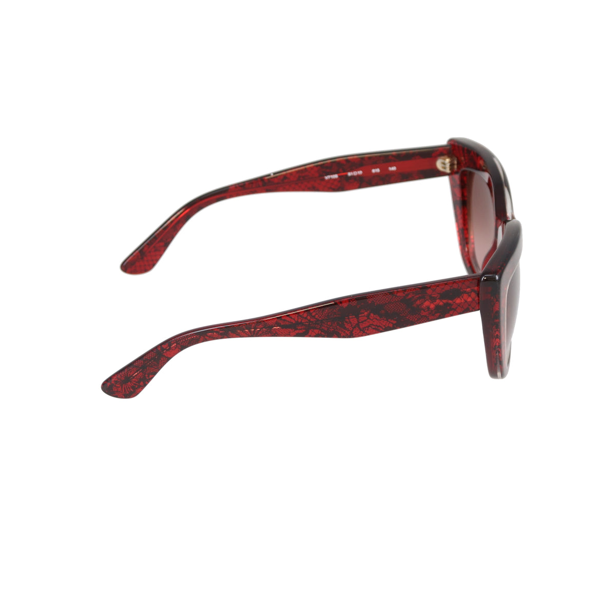 Valentino Red Lace Thick Frame Sunglasses